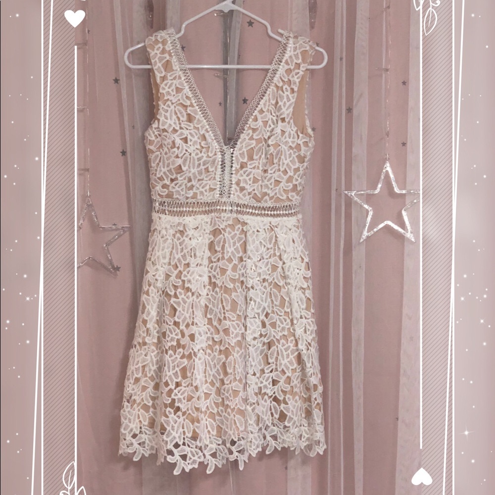 Aqua white dress